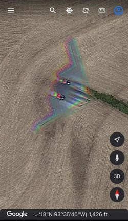 stealth bomber spotted on google maps near Omaha Nebraska