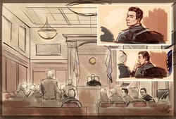 Courtroom sketch artist draws inspiration from famous jazz pianist