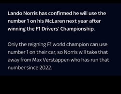 Lando to make one-year switch in 2024 according to Sky Sports