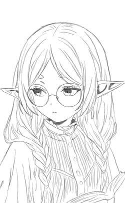 Drawn my own version of Frieren from the manga