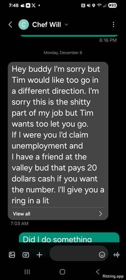 First job I ever had just ended