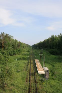 Found a working Russian train station while riding my bike