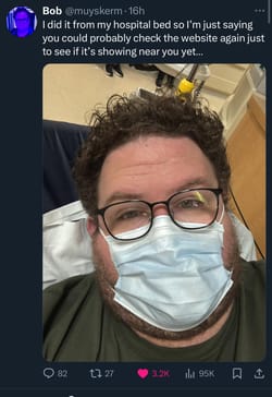 Patient bob is in hospital