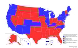 Governors by party affiliation across all US states