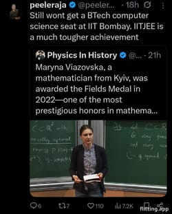 My IIT entrance ranking is better than a Fields Medal winner