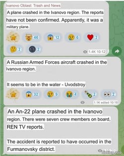 Russian cargo plane crashes in eastern Russia