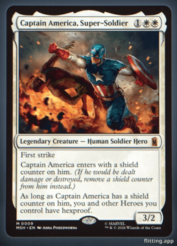 Captain America for a magic card in weekly mtg