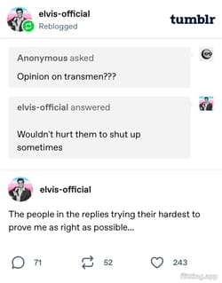 I'm so sick of people acting like being transphobic only matters when targeting trans guys