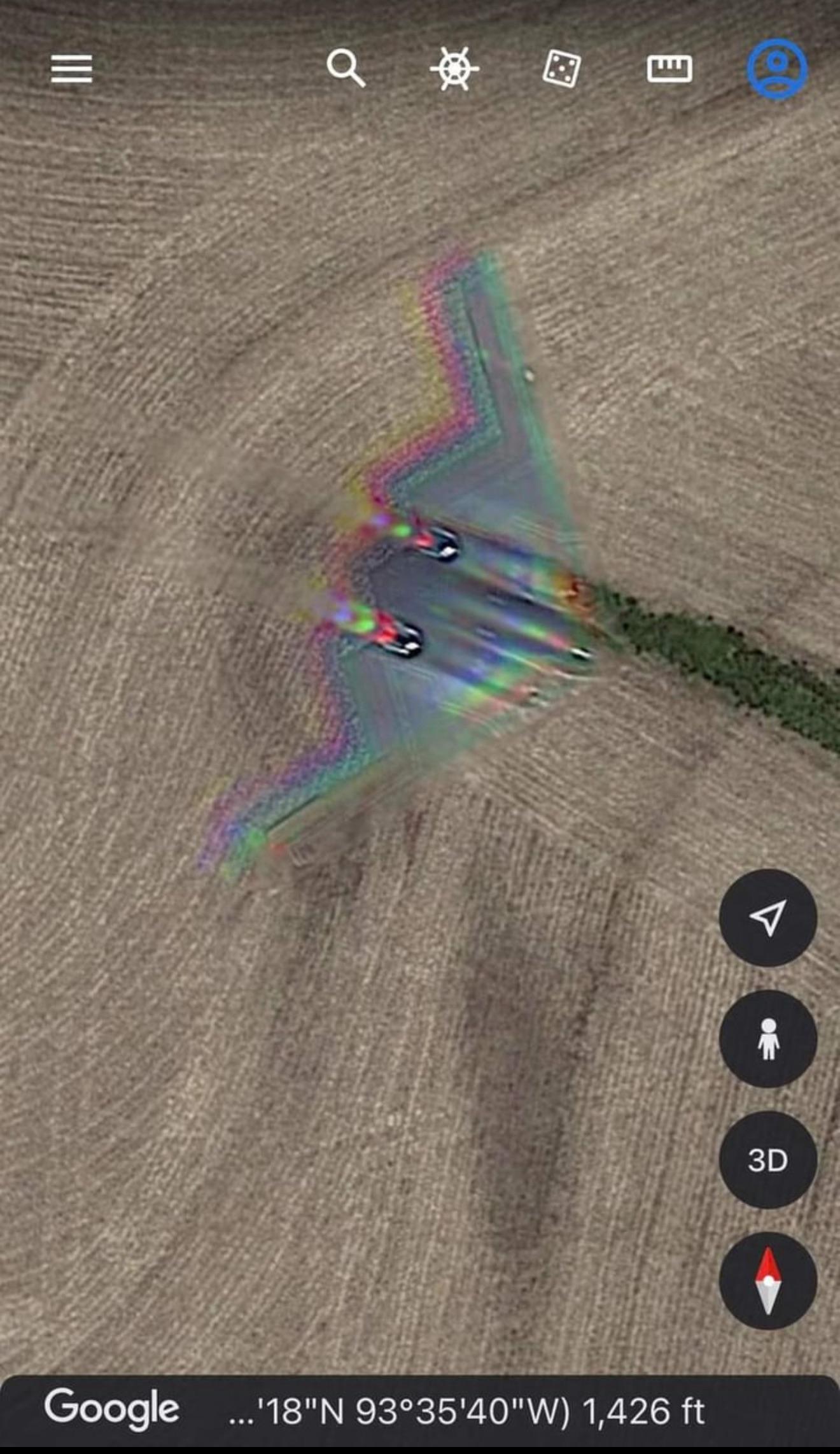 stealth bomber spotted on google maps near Omaha Nebraska
