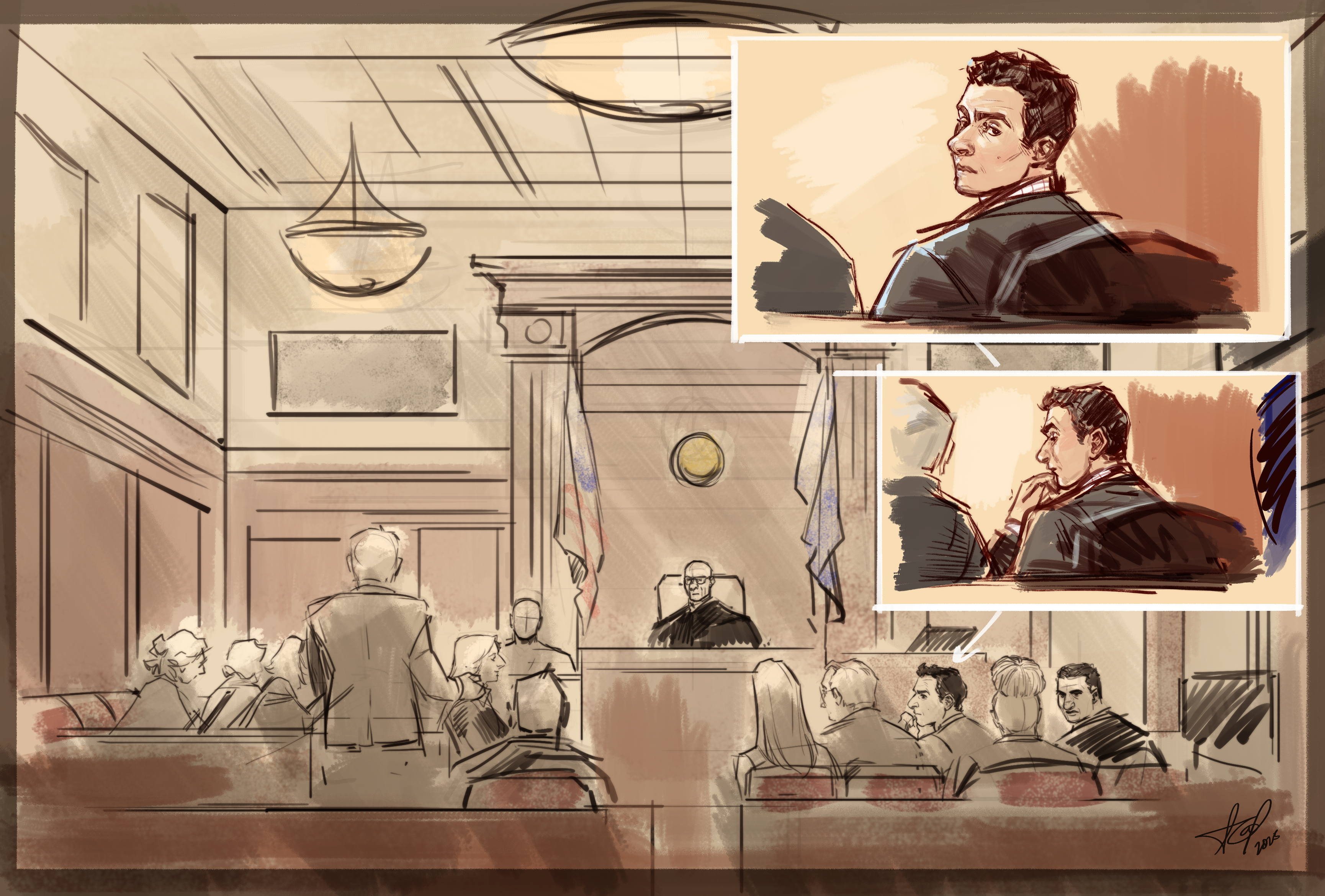 Courtroom sketch artist draws inspiration from famous jazz pianist