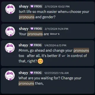 Respect other people's pronouns as they see fit