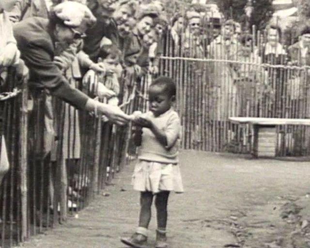 A young black girl trapped in a human zoo in post-war Brussels