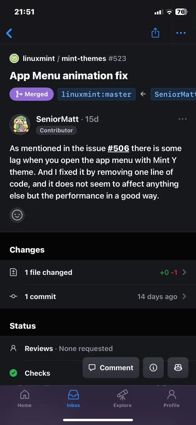 first pull request gets accepted