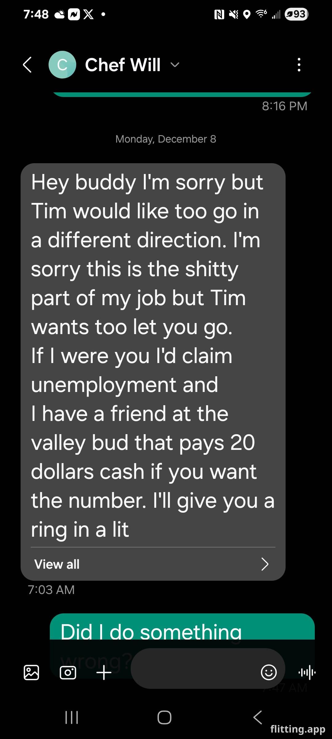 First job I ever had just ended