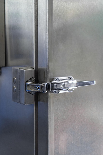 Steel door on a mountain outside Ouray Colorado