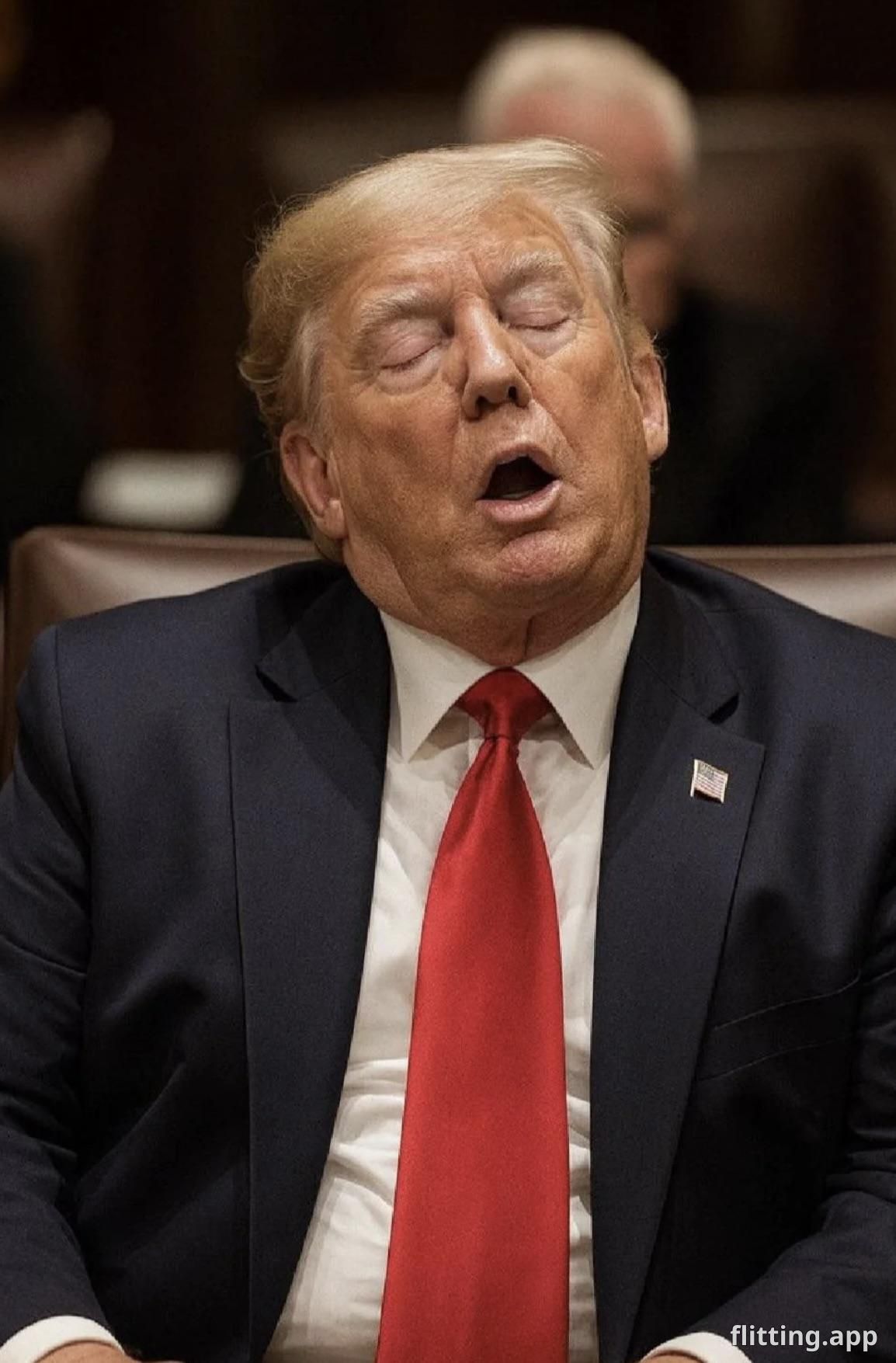 Trump is snoring away again