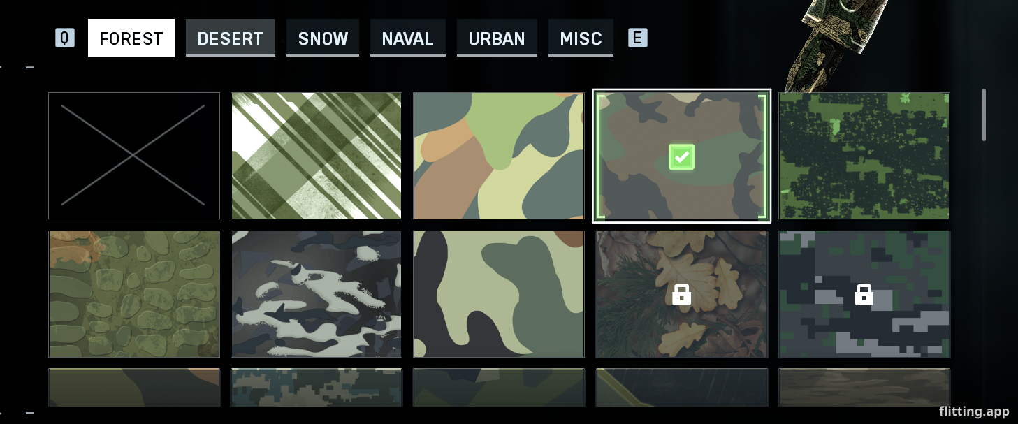 Just noticed a weird thing with my camouflage settings