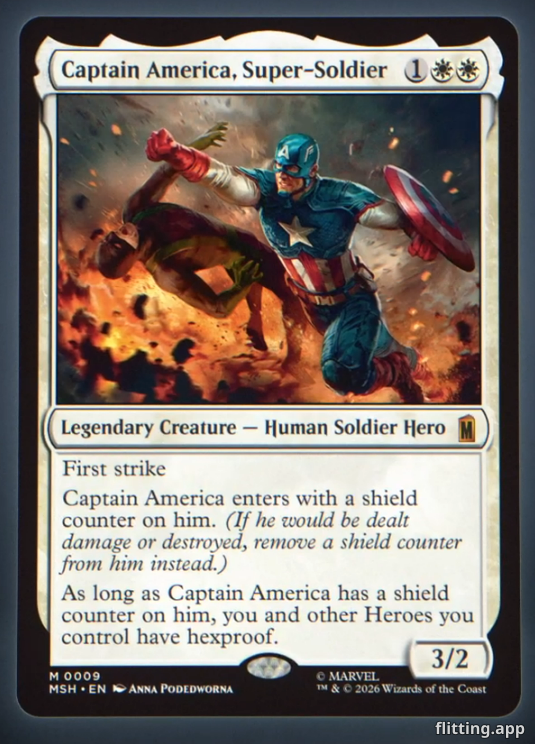 Captain America for a magic card in weekly mtg