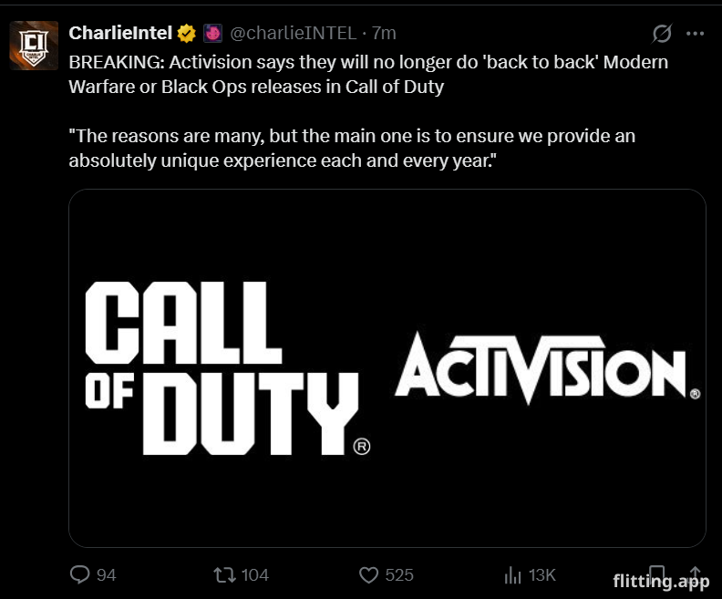 Activision stops its bizarre annual pattern